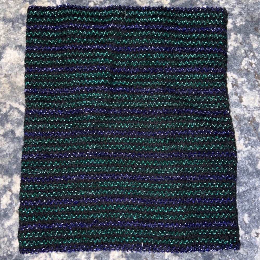 Urban Outfitters tube top, black with green and purple shimmery stitches, unworn
